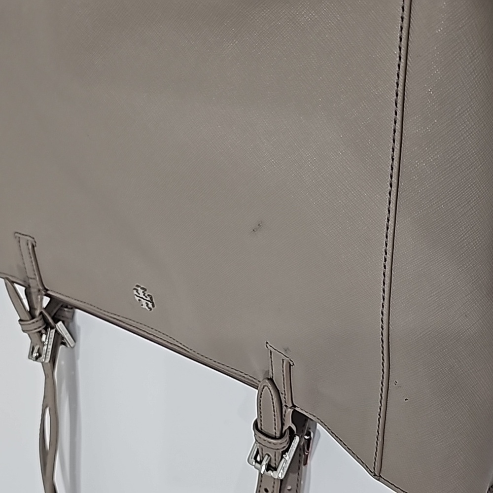 Tory Burch York Buckle Tote Taupe Grey Heron handbag - Picture 13 of 14
